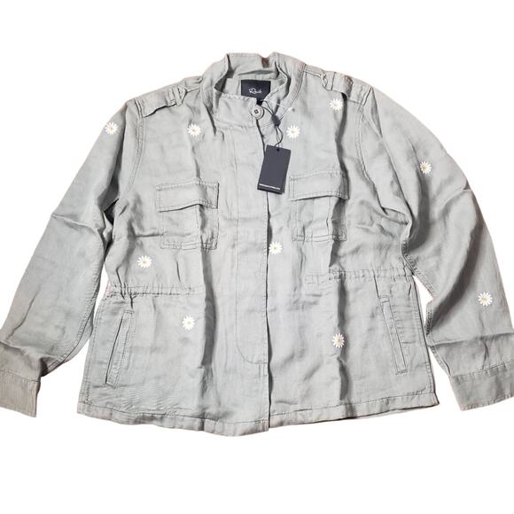 Rails Sahara Daisey Print green utility Jacket size large - Picture 2 of 7